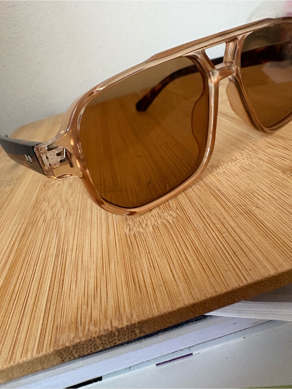 Women's Transparent Brown Frame Sunglasses with Brown Lenses